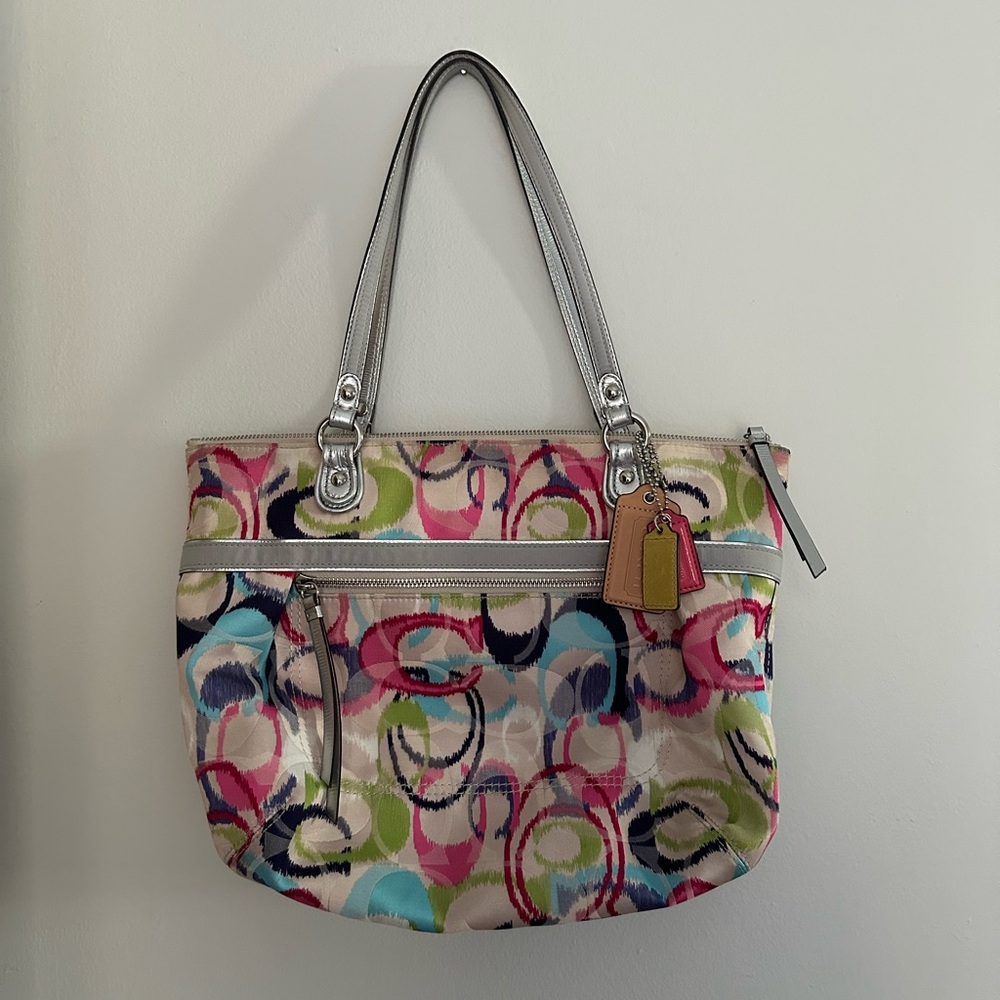 Coach Poppy Ikat Signature C Glam Tote